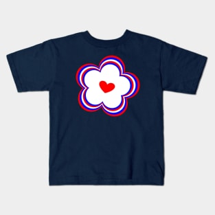 American flower with heart Kids T-Shirt